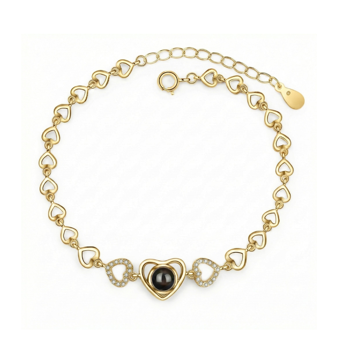 צמיד לבבות - עם תמונה מוצפנת - Remora Israel