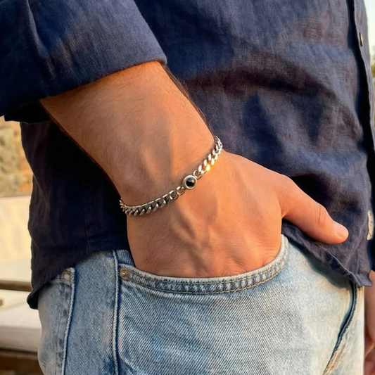 צמיד גורמט לגבר - עם תמונה מוצפנת