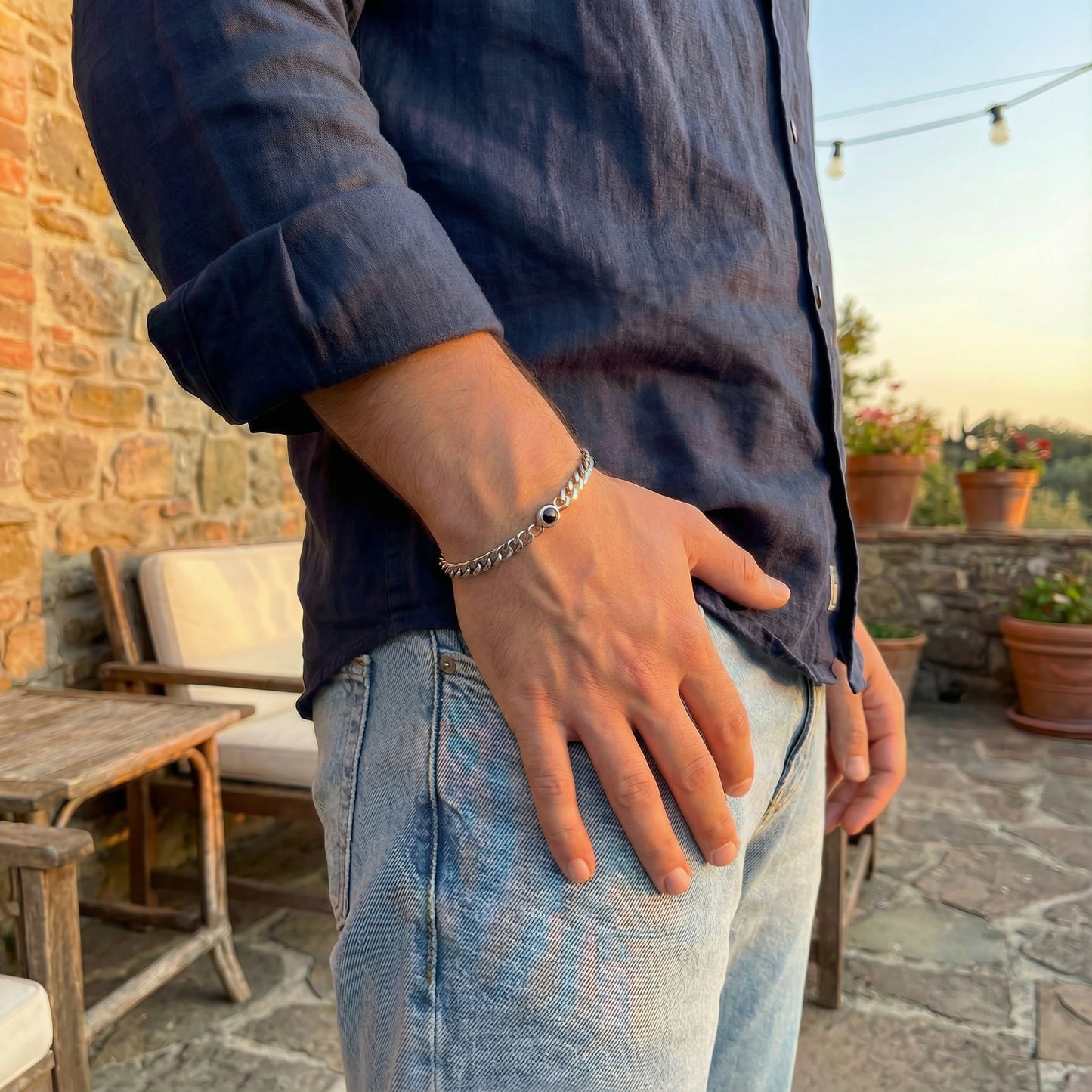 צמיד גורמט לגבר - עם תמונה מוצפנת